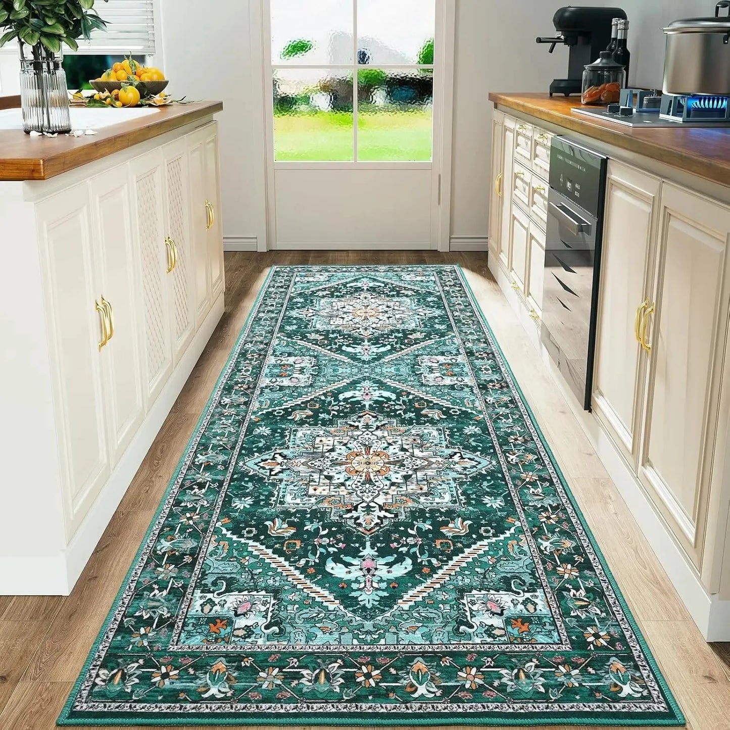 VIKAMA Boho Persian Flannel Carpet Kitchen Floor Mat Hallway Rug Sofa Cushion Bedside Rug Carpet For Live Room Long Rug Home