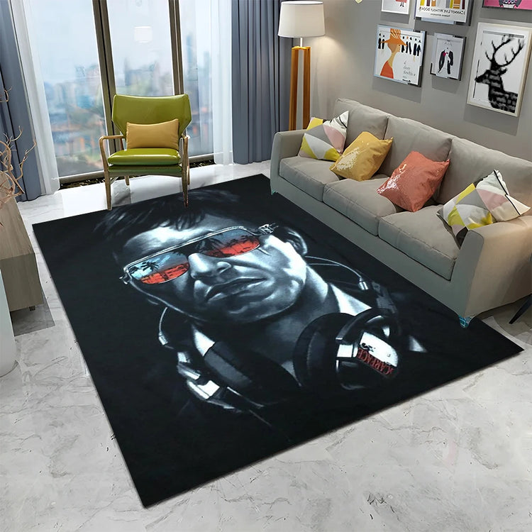 3D Printing Movie Scarface Tony Carpet Rug for Home Living Room Bedroom Sofa Doormat Decor,kids Play Area Rug Non-slip Floor Mat