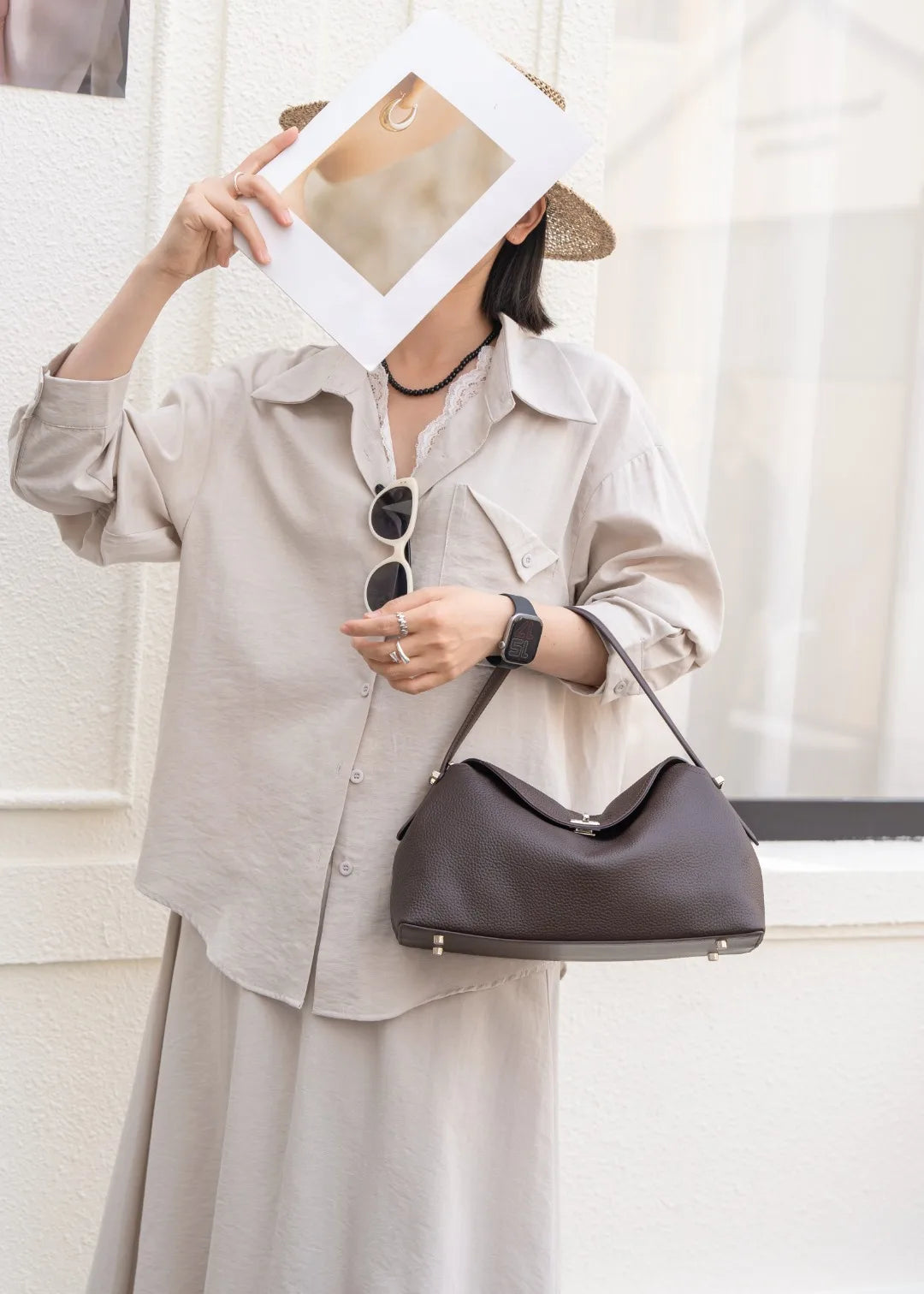 Women's Genuine Grade Leather Handbag Luxury Designer Brand Ladies Cowhide Shoulder Crossbody Bags for Woman High Quality New