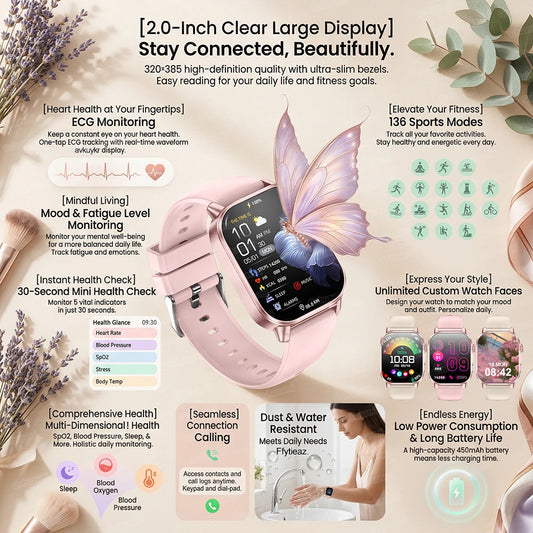 New Precise Health Care Smart Watch ECG+HRV Uric Acid Blood Lipids Emotional Perception Bluetooth Call Smartwatchs For Men Women