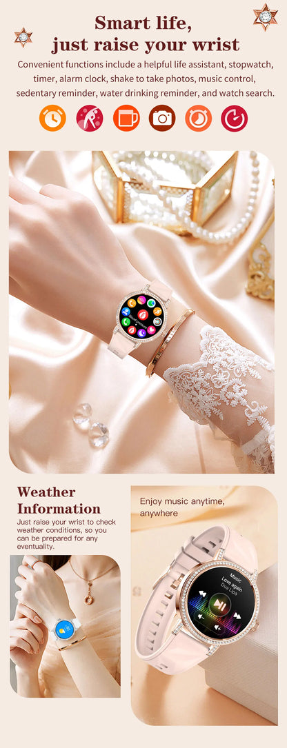 Luxury Bluetooth Call Smartwatch Women's Smart Watch Clock Ladies Gift Fitness Tracker Wrist Watches for Woman Android iOS 2026