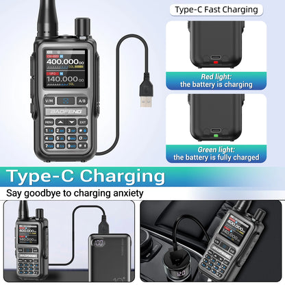 BAOFENG UV-5R Mini Walkie Talkie Multi Band Bluetooth Programming Wireless Copy Frequency 999CH AM FM Long Range Two Way Radio