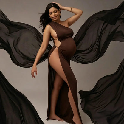 Pregnancy Photography Outfit One Shoulder Sleeveless Side Slit Dress  Photography Dress For Women Photography Studio Clothing