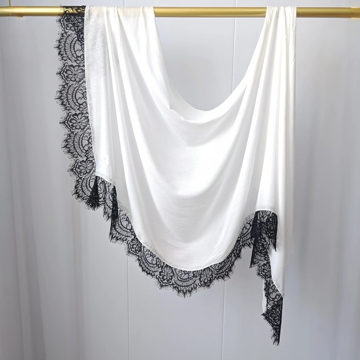 2026 New Rayon Cotton Modal Hijab Scarf Lace Splicing Turban Breathable Women Shawl Cotton Plain Scarf Headscarf Women Hijabs