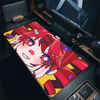 Cute Anime Girl K-Kasane Teto Mousepad Large Gaming Mouse Pad LockEdge Computer Keyboard Desk Mat PC Cabinet Tablepad XXL Mats
