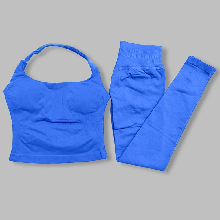 two pieces yoga outfits DF impact gym clothing fitness pants set DFNNYE woman Halter Top sports leggings Gym workout sets