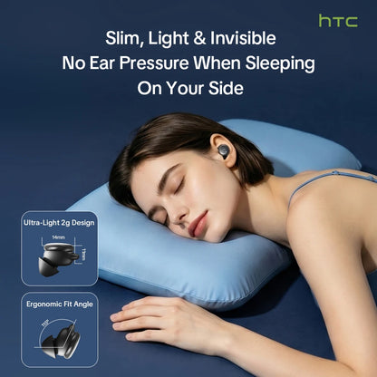 HTC NE92 Sleep Earbuds Wireless Bluetooth Earphones Comfortable To Wear Headphones 50Hrs Playback Low Latency Clear Sound Qualit