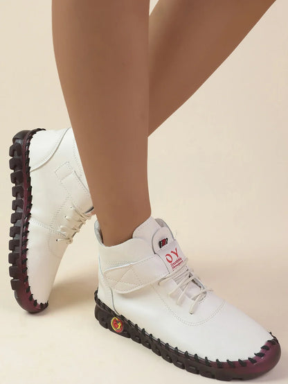 Ngouxm Winter Flat Boots Winter Female Shoes Soft Bottom Short Plush Mother Snow Botas De Invierno Para Mujer