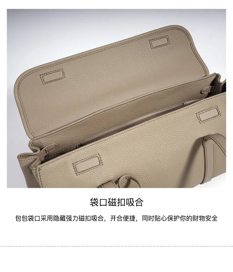 Women's Genuine Grade Cowhide Leather Fashion Tote Handbag Luxury Designer Brand Ladies Shoulder Underarm Bag for Woman 2026 New