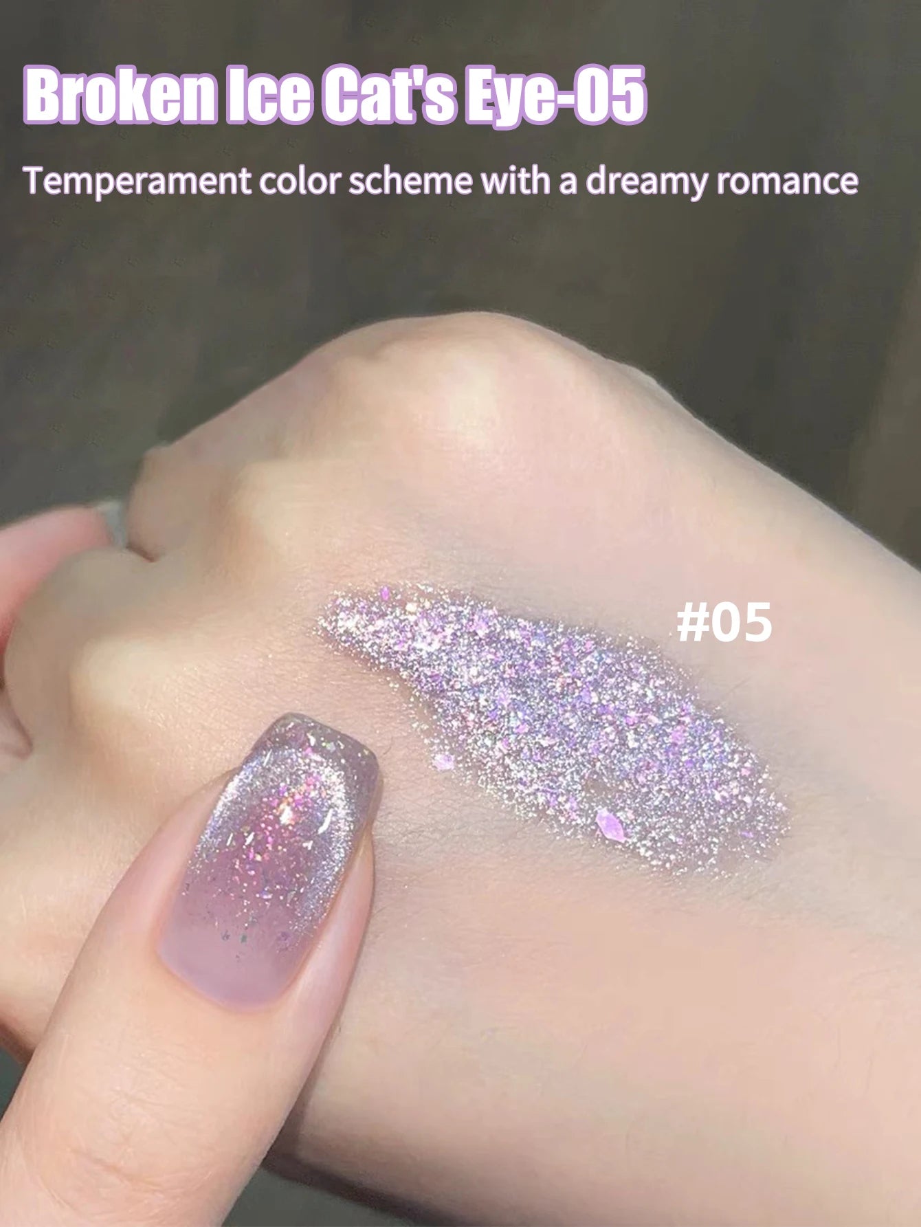 1-24pcs WS Romantic Purple Cat Eye Gel Nail Polish New Style Super Flash Versatile Whitening Purple Glass Bead Cat Nail Salon