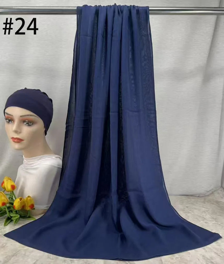 Mini Modal Hijab with Undercap Set Basic Stretchy Pullover Headscarf Thin Breathable Sunscreen Head Wrap Hijabs Scarf 165*50cm