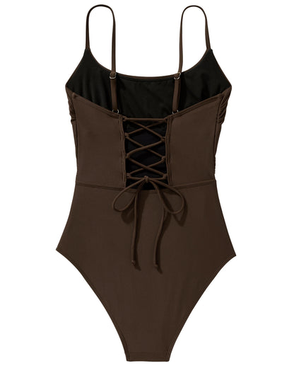 Solid Swimwear Women 2026 One Piece Swimsuit Female Summer Holiday Bandage Backless Monokini Bathing Suits Women