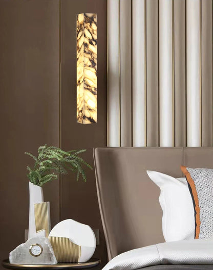 Cuboid Natural Marble Wall Lamp Art Design Dimmable Indoor Parlor Bedroom Stairs Bathroom Lighting