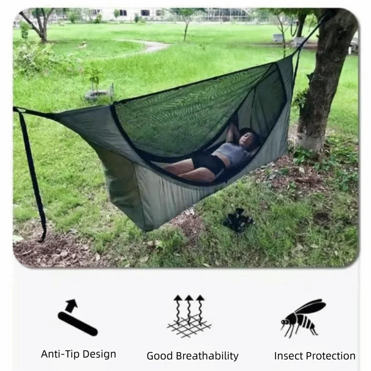200x80cm Mosquito Net Hammock Sunshade Canopy Rainproof Outdoor Camping Shelter with Mosquito Net Portable Swing Hammock