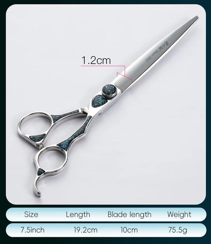 Fenice King Series 7/7.5Inch VG10 Shell Bearing Screws Dog Trimming Grooming Straight Curved Thinner Chunker Pet Scissors Tools