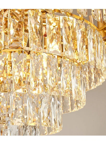 Luxury Crystal Pendant Lamp Modern Villa Living Room Lights Lustre Home Interior Decoration Dining Table Loft Ceiling Chandelier
