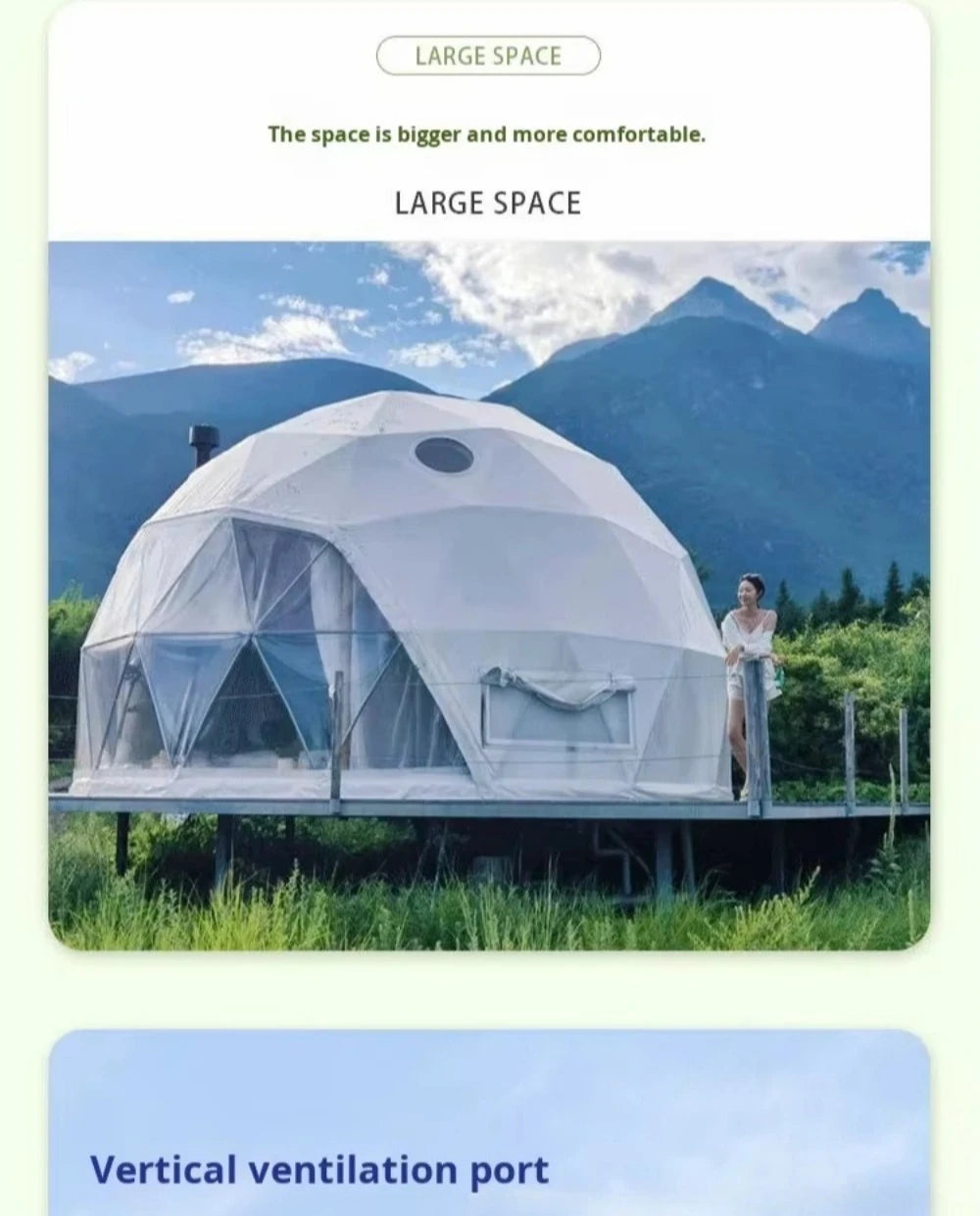Large Geodesic Dome Tent Luxury Glamping Hotel Resort Tent Safari Accommodation Tent High Quality Factory Direct Supply