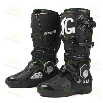 New JG WOLVES Off-road Motorcycle Riding Shoes, Active Axis Off-road Boots, High Boots, Men's Anti Fall Riding Equipment