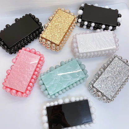 Luxury Design Shoulder Crossbody Bag Fashion New Evening Clutch Bag Ladies Handbag Acrylic Transparent Small Square Bag Female