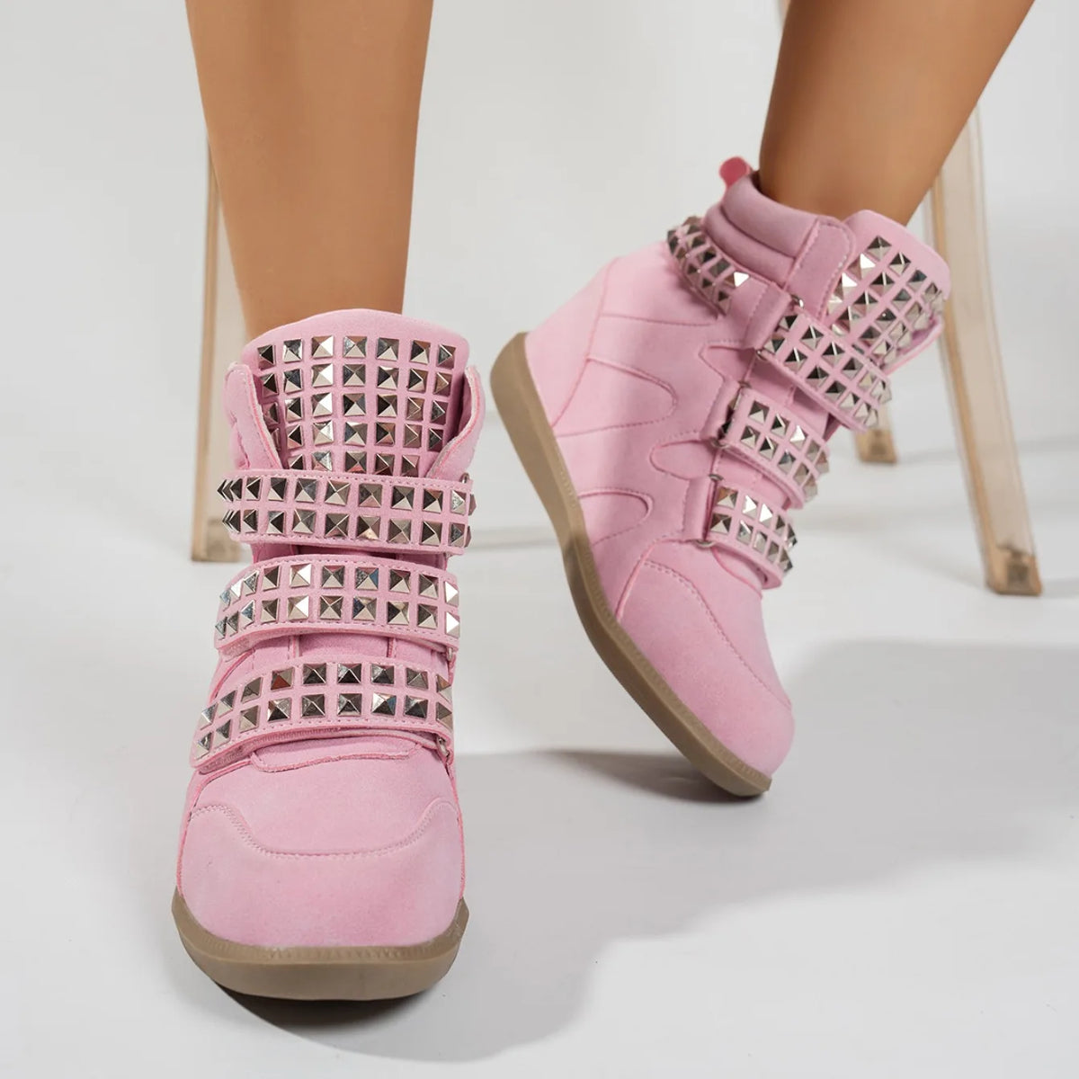 2026 New Studded Buckled Women Ankle Boots Trend Cool Punk High Heels Booties Soft Fashion Causal Dress Party Shoes for Women