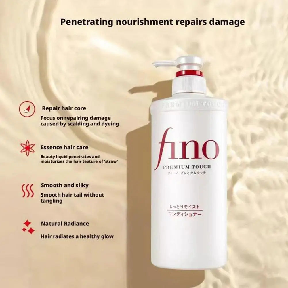 Fino Shampoo/Conditioner/Premium Touch Hair Mask, Repair Damaged Hair Oil Control Smooth Frizzy Hair for Silky, Voluminous Locks