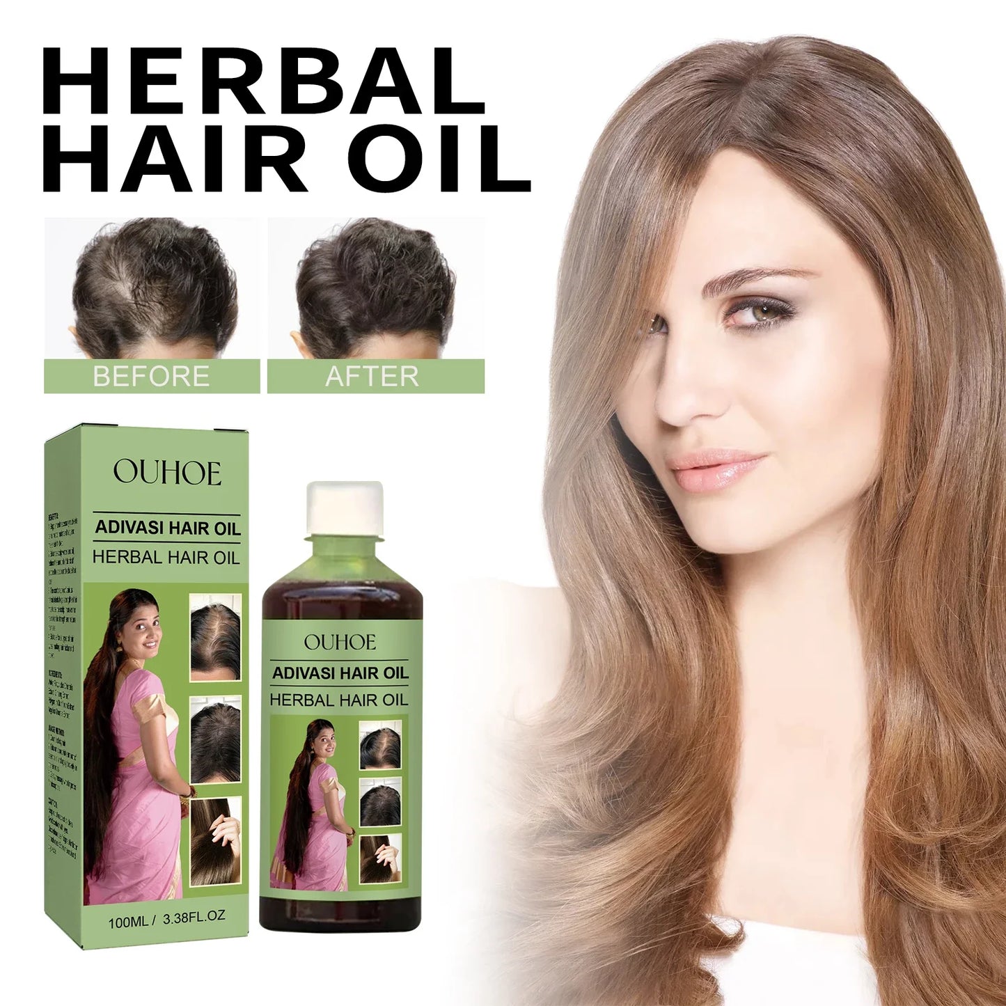 100ml Hair Growth Essential Oil India Original Rosemary Damaged Hydrate Nourishing Scalp Reduce Dandruff Herbal Hair Care Serum