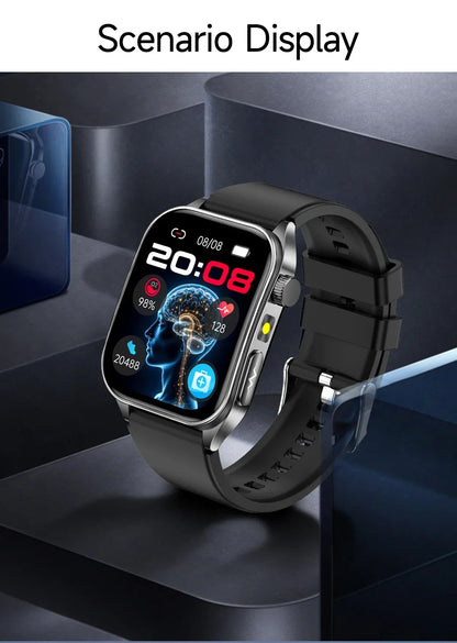 2026 New 650nm Laser Medical Grade Health Smartwatch Men ECG Blood Pressure Lipid Bluetooth Call Smart Watch For Android IOS