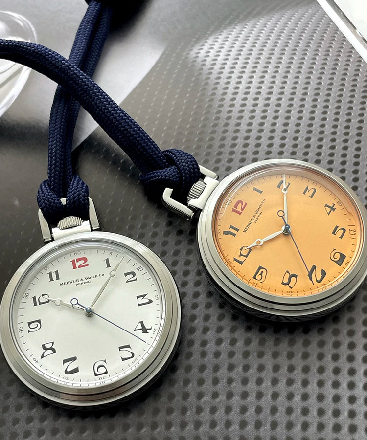 Merkur Vintage Pocket Watch Salmon Dial Men's Manual Mechanical Watch 42mm NEW Waterproof