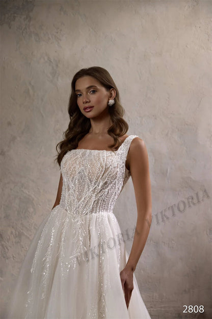 VIKTORIA Charming Corset Wedding Dresses for Bride 2025 Square Collar Sleeveless A-LINE Appliques Vestidos De Novia Custom Made