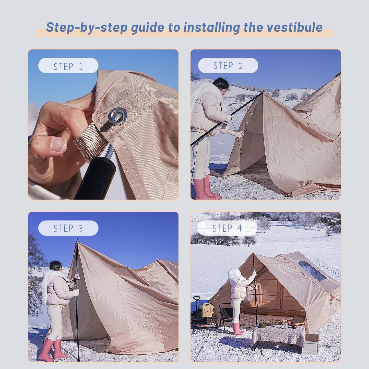 PAKICETUS Luxury Inflatable Camping Tent with Skylight Quick Setup Blow Up Tent with Air Pump 4-6 Persons Large Family Portable Outdoor Tent for Camping Hiking Backyard