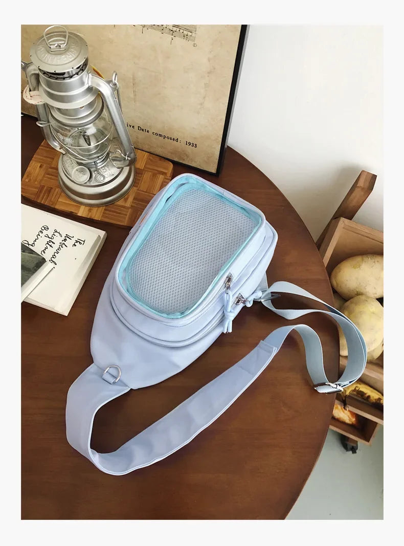Kawaii Japanese Itabag Girls Soft Nylon Backpack Crossbody Bags 10CM Doll Women With Display Plate Cross Body Sling Pouch 2025
