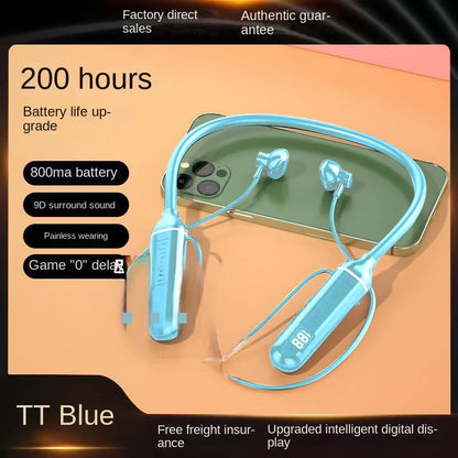 200H Music Time TWS Magnetic Wireless Headphone Neckband Bluetooth 5.2 Earphone headset Sport Waterproof Earbud MP3 player w MiC