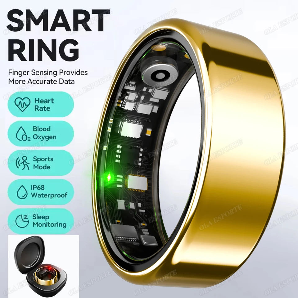 2026 New Smart Ring GPS Motion Modes Remote Control Camera Heart Rate Blood Oxygen/Pressure Outdoor Sports Waterproof Smartring