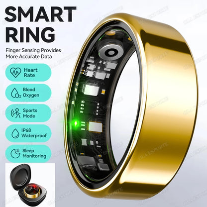 2026 New Smart Ring GPS Motion Modes Remote Control Camera Heart Rate Blood Oxygen/Pressure Outdoor Sports Waterproof Smartring