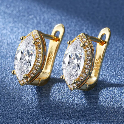 925 Silver Needle Princess Crystal Square Zircon Drop Earrings for Women Trendy Simplicity Jewelry Girl Sweet Gifts New