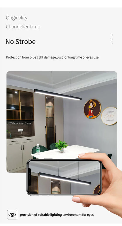 Dining Room Chandelier Dining Table Lighting Kitchen Bar Light LED Linear Lamp Restaurant Pendant Lights Modern Brief Droplight