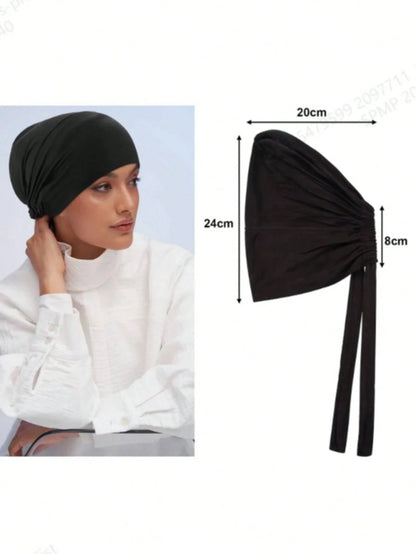 High Quality Cotton Modal Hijabs Anti-slip Elastic Tie Back Inner Caps Underscarf Women's Islamic Muslim Headscarf Hijab Caps