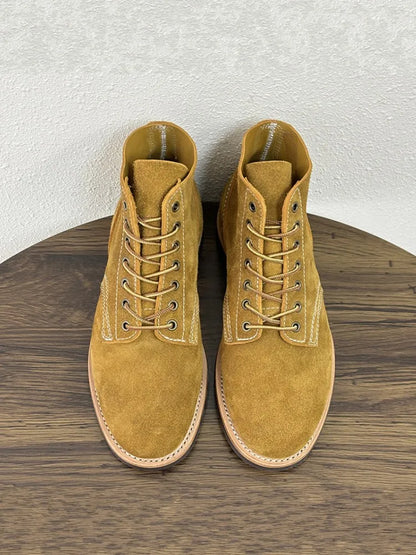 Customized 30 Days Men Work Cow Suede Leather Comfortable Round Toe Lace Up Ankle Boots Low Cut Classic Motorcycle Desert Boots