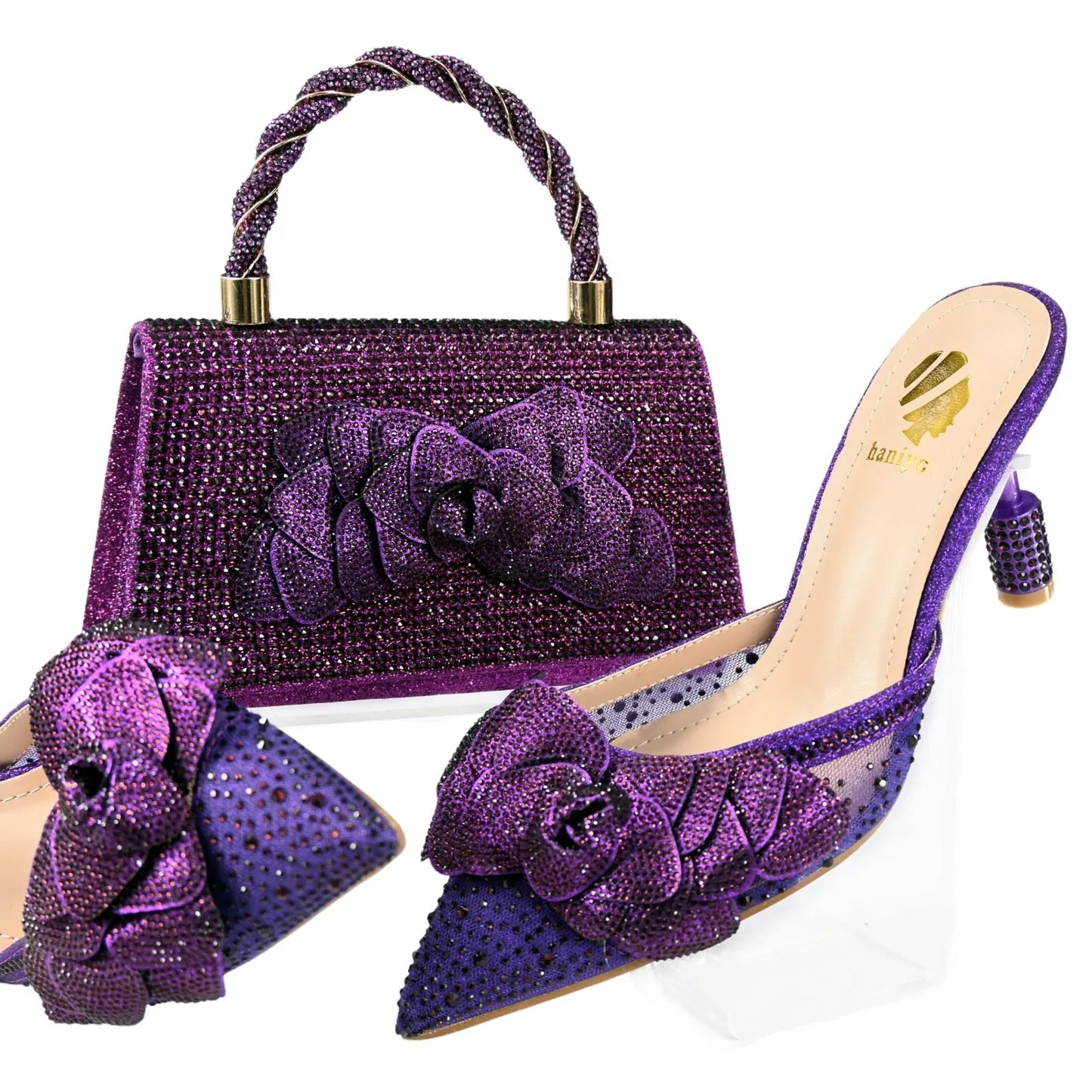 Doershow  Lastest Italian Design Fashion Style Ladies Shoes with Matching Bag Set 2025 Nigerian Shoes and Bag Set  HA1-1