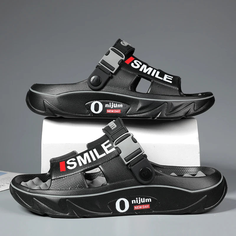 Summer Men's Massage Slippers Indoor Outdoor Sandals Beach Comfortable Soft Slides Clogs Casual Shoes Men Women Home Slippers