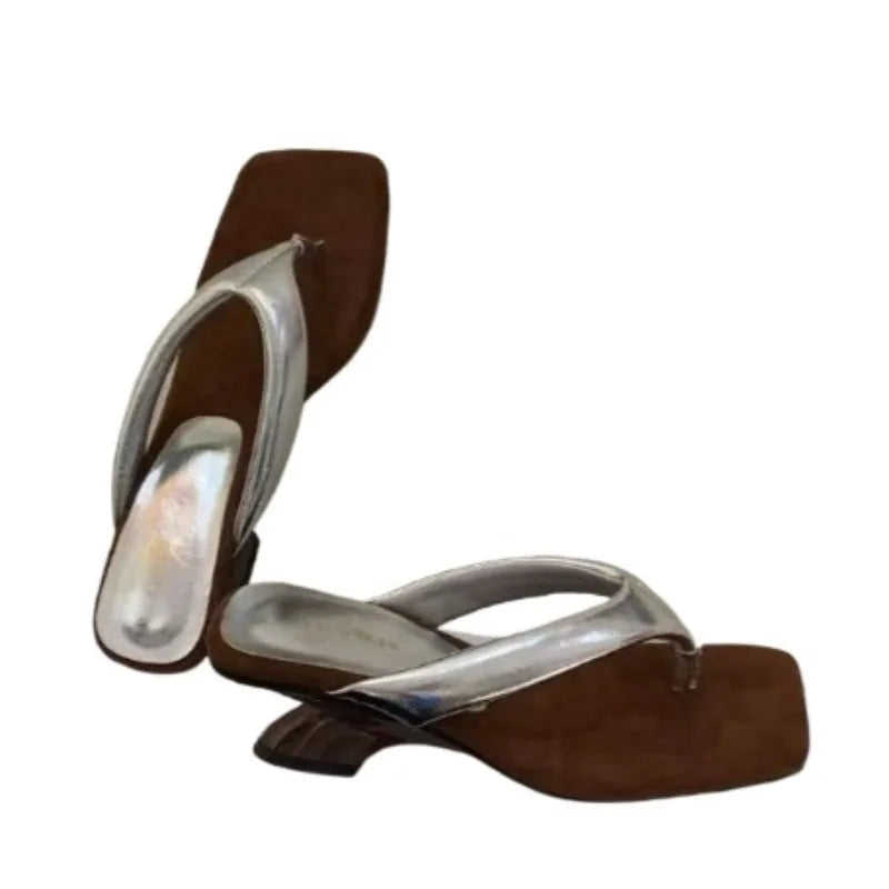 Mid Heels Women Flip Flops Fashion Wedges Woman Slippers New Shoes Elegant Sandals Casual Pumps Dress Luxury Zapatos Mujer