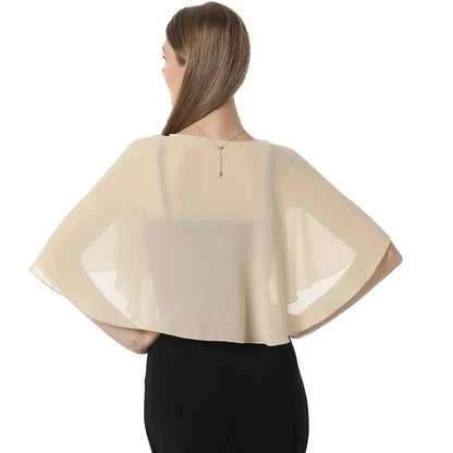 Fashion Sheer Chiffon Capelet Lightweight Design Elegant Style Soft Shawls Wedding Cape Bridesmaid Accessories