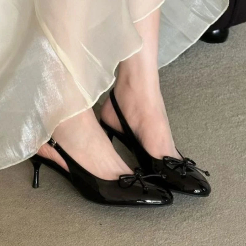 Luxury Metal Designer Women's High Heels Fashionable Open-heel Stiletto Sandals New Spring Style Slip-on Buckle Dress Shoes