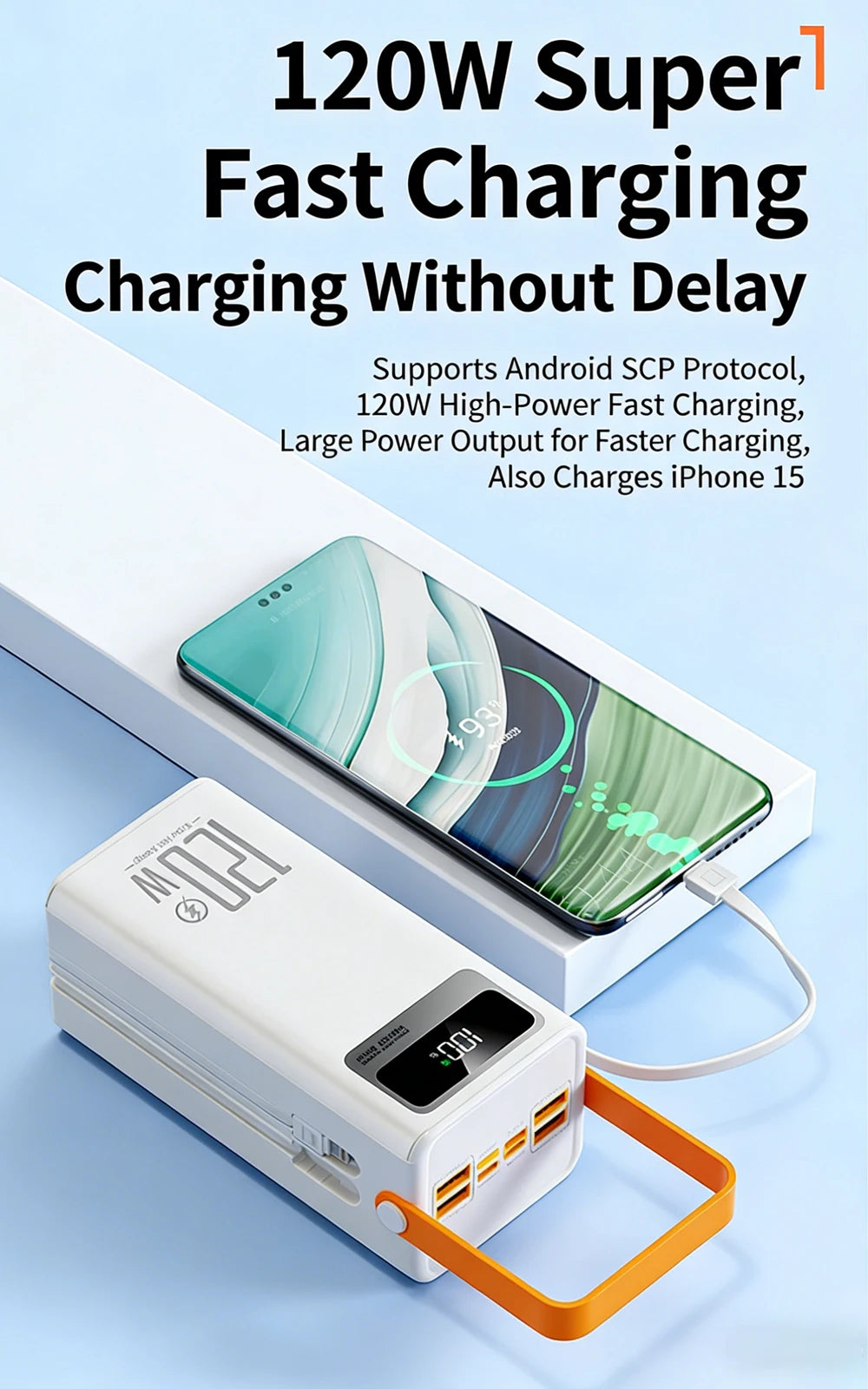 Gaiaray 80000mAh 50000mAh Portable Power Bank Fast Charging Power Station Emergency Power Bank Solar Generator For Camping Phone