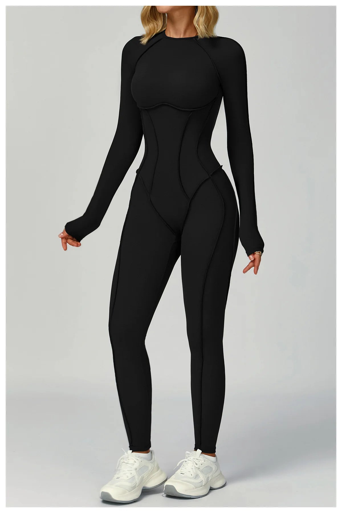 Sexy Hollow Back Long Sleeve Yoga Jumpsuit Women Quick Dry One-piece Yoga Suit Gym Training Leggings Playsuit Slim Fit Bodysuits