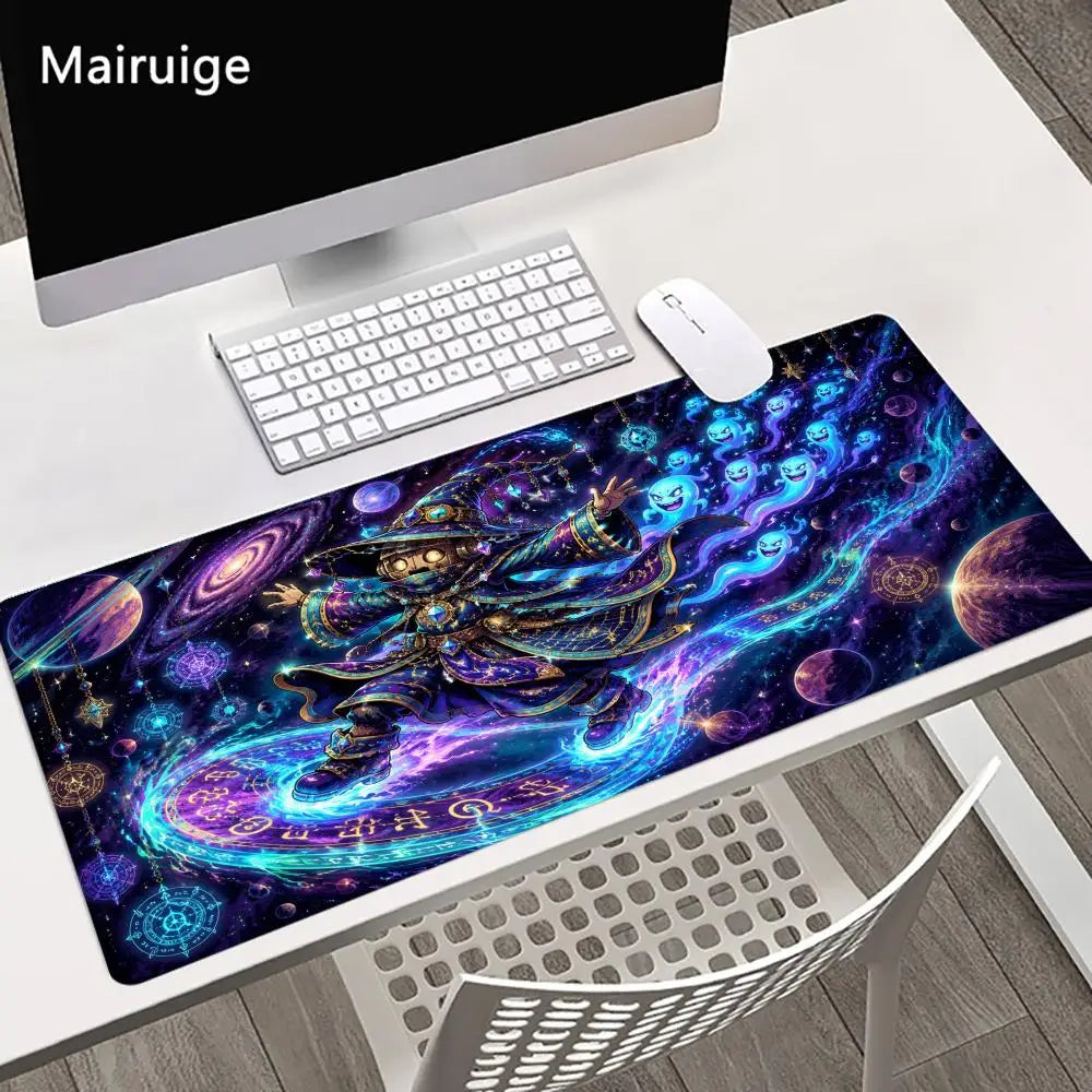 Mystical Wizard Big Size Mouse Pad Non-slip Rubber Base Desk Mat for Home Office Daily Use Deskpad Keyboard Pad Mouse Mat