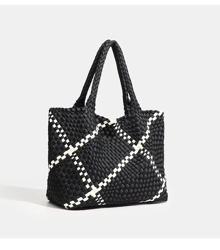 Large size women's tote bag Women's fashion bags 2024 Hot product Neoprene material women's hand-woven bag Large volume Tote bag