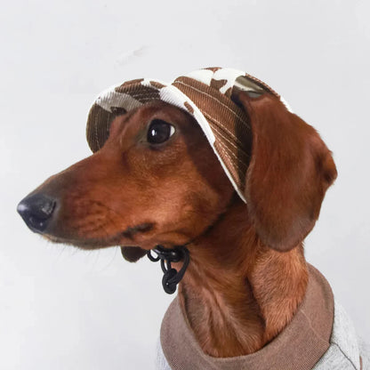 Wiener Dogs Sunscreen Hat Outdoor Hat Ear Holes Adjustable Cap for Badger Dogs Breathable Cool Hat for Small Media Dogs