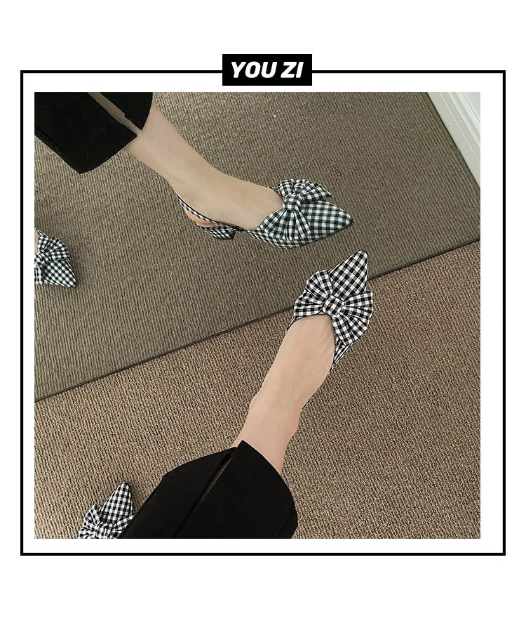 maogu Bow Polka Dot Pointed Toe Stiletto Sandals Luxury Sandals Women Designers Elegant Party Sandal 2023 Fashion Women Shoes 39