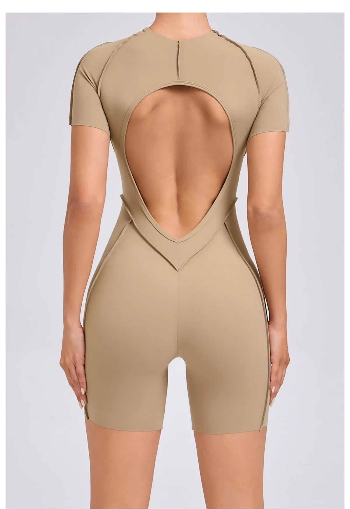 Women's Sports Jumpsuit Kit Yoga Fitness Bodysuit Hip-lifting Open Back Tight High Elasticity Outdoors Gym Workout Sexy Clothes